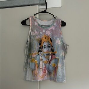 Colorful Krishna Graphic Tank Top